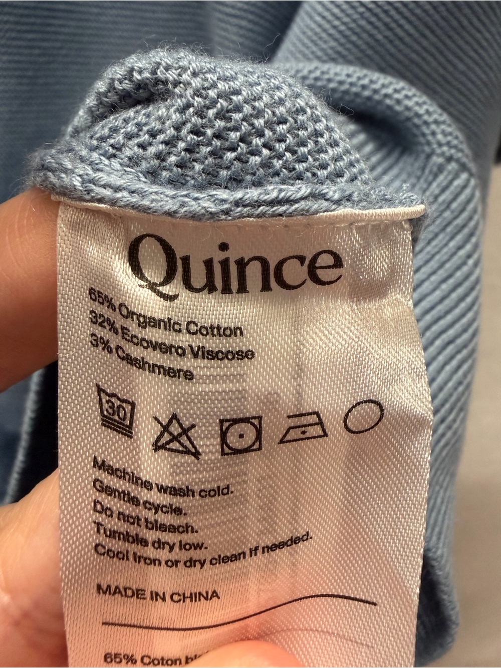 NWT Quince Lightweight Cotton Cashmere Link-Stitch Dolman Sweater - size L - Picture 7 of 8
